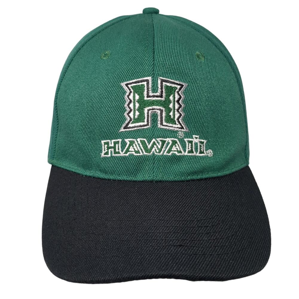 Hawaii Strapback Baseball Cap Green One Size Adjustable Embroidered Polyester